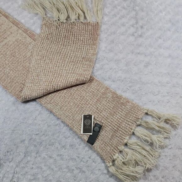 Vince Camuto Marled Shine Muffler Tasseled Scarf in Oatmeal Pink - Picture 2 of 8